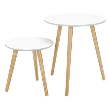 Hot sale wooden round coffee tables simple side table round end table